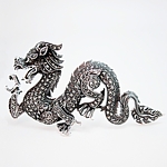 Chinese Dragon Brooch in Marcasite